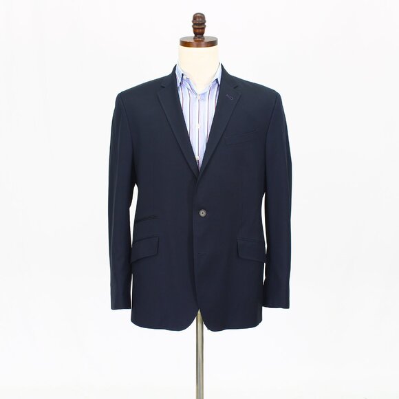 Ted Baker 44R Navy Solid 2-Button Sport Coat Blazer Jacket T617